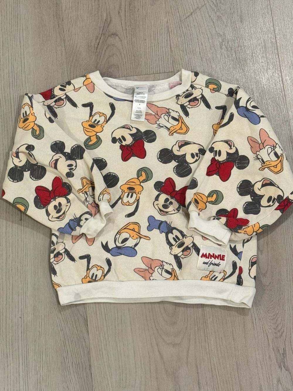 Disney Mickey Mouse & Friends Sweatshirt Size 4 All Over Print